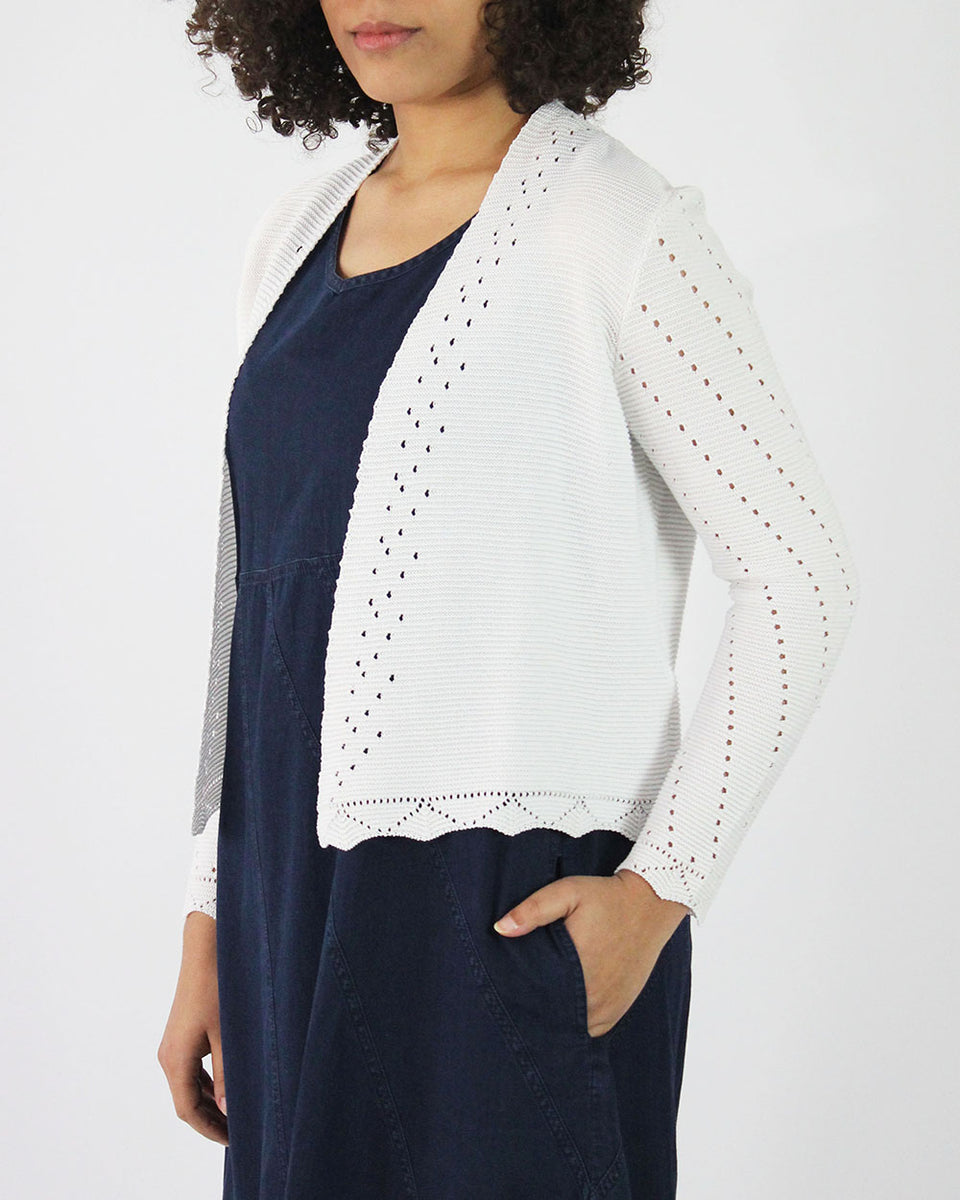 Mercerized Pima Cotton Eyelet Cardigan – Beyond Threads