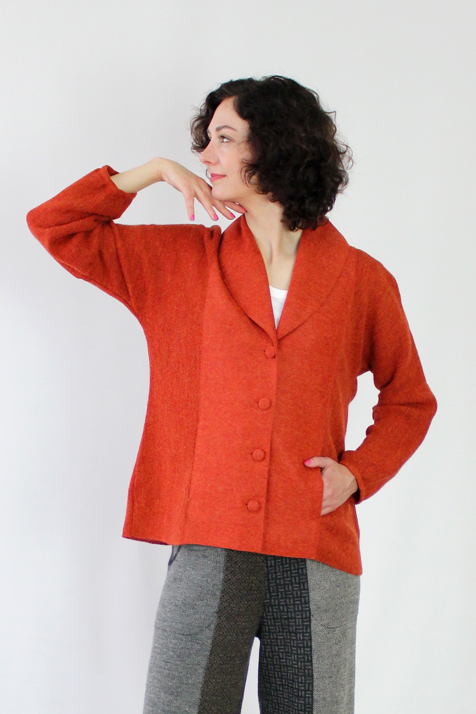 Alpaca Puff Sleeve Cardigan