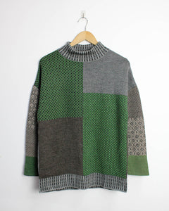 Pique Collage Baby Alpaca Patch Sweater