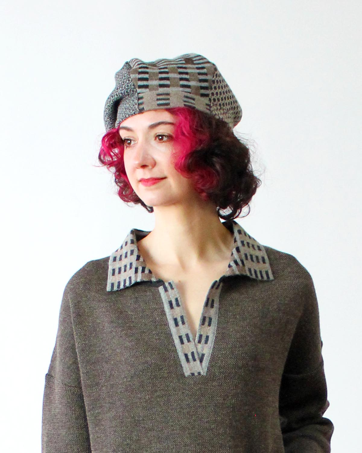 Pique Collage Baby Alpaca Bubble Beanie