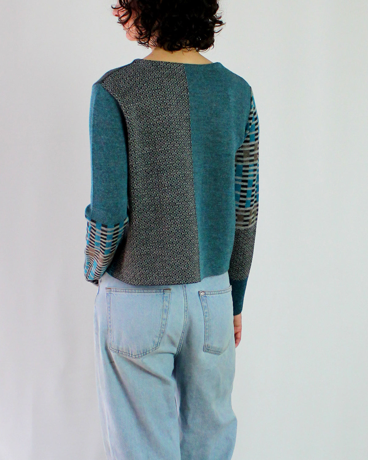 Pique Patchwork Baby Alpaca Pullover