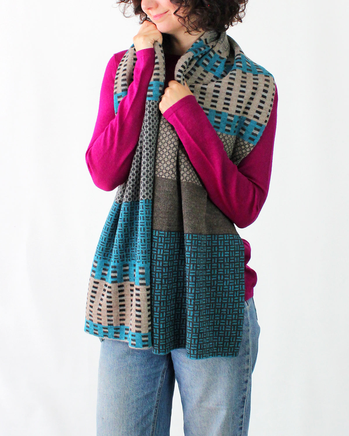 Pique Collage Baby Alpaca Scarf