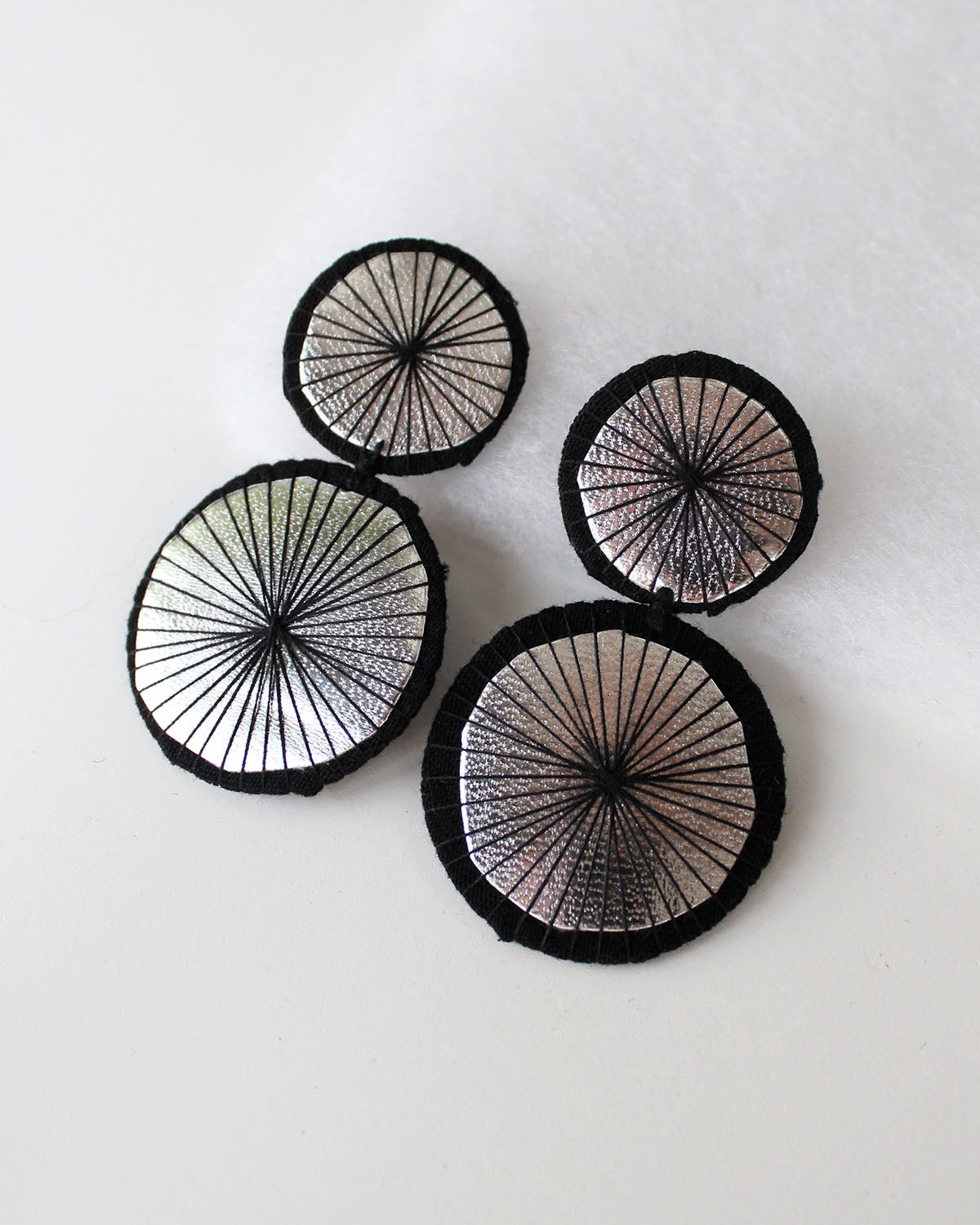 Double Shiitake Recycled Textile Earrings