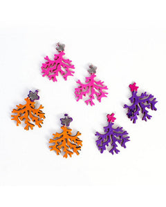 Coral Recycled Textile Earrings