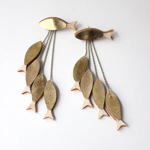 Minnows Recycled Textile Earrings