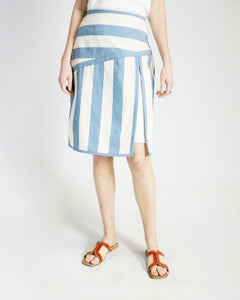 Cotton Canvas Diagonal Skirt