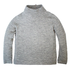 Zip Back Alpaca Mock Neck Pullover Sweater