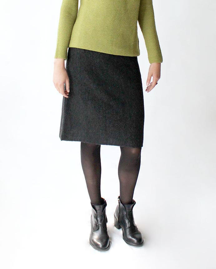 Banded Alpaca Knit Pencil Skirt