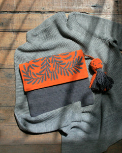 Begonia Embroidered Wool Handbag