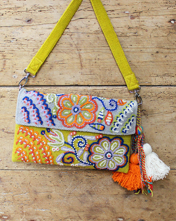 Buttercup Embroidered Wool Handbag