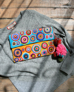 Cosmo Embroidered Wool Handbag