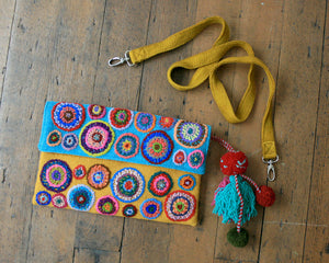 Cosmo Embroidered Wool Handbag