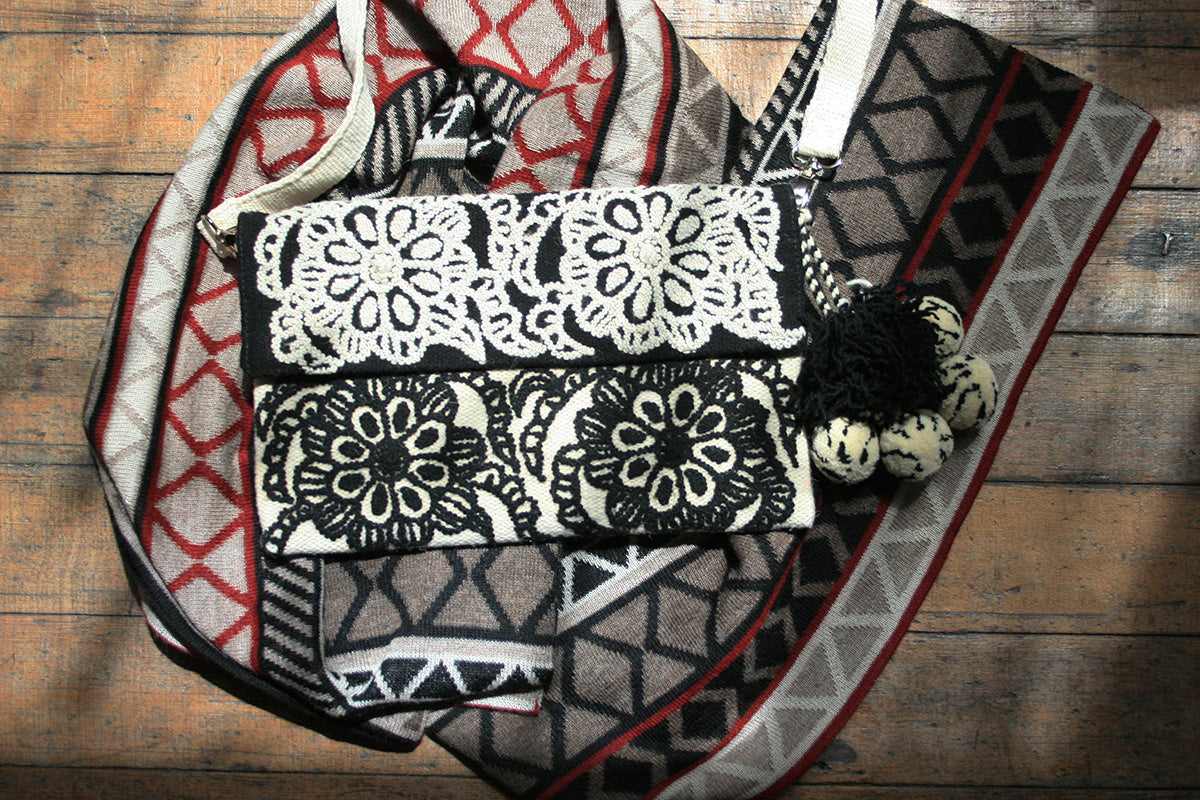 Dahlia Embroidered Wool Handbag