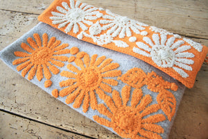 Daisy Embroidered Wool Handbag