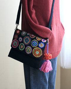 Allium Embroidered Wool Handbag