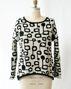 Miró Jacquard Pima Cotton Reversible Pullover Sweater