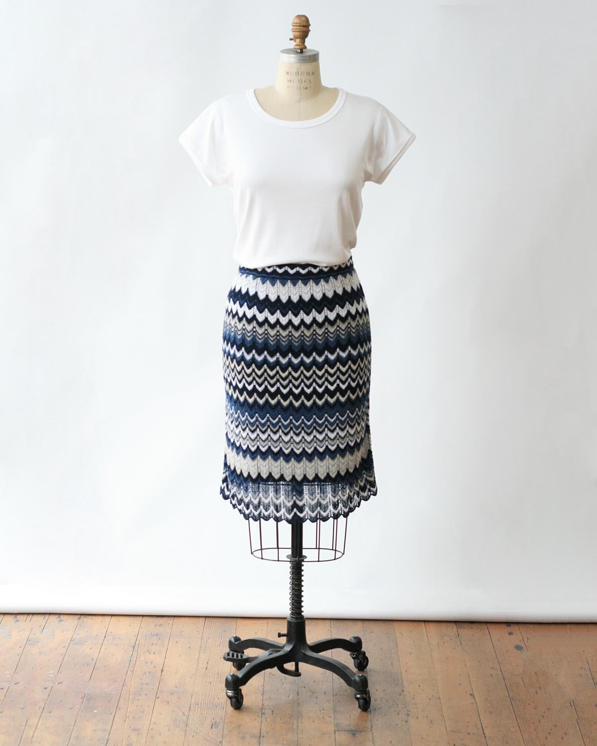 Espiga Pima Cotton Knee Length Knit Skirt