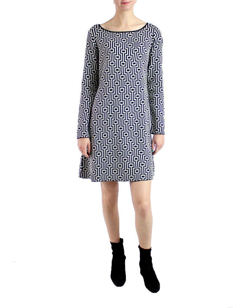 Tukano Jacquard Long Sleeve Dress in Pima Cotton
