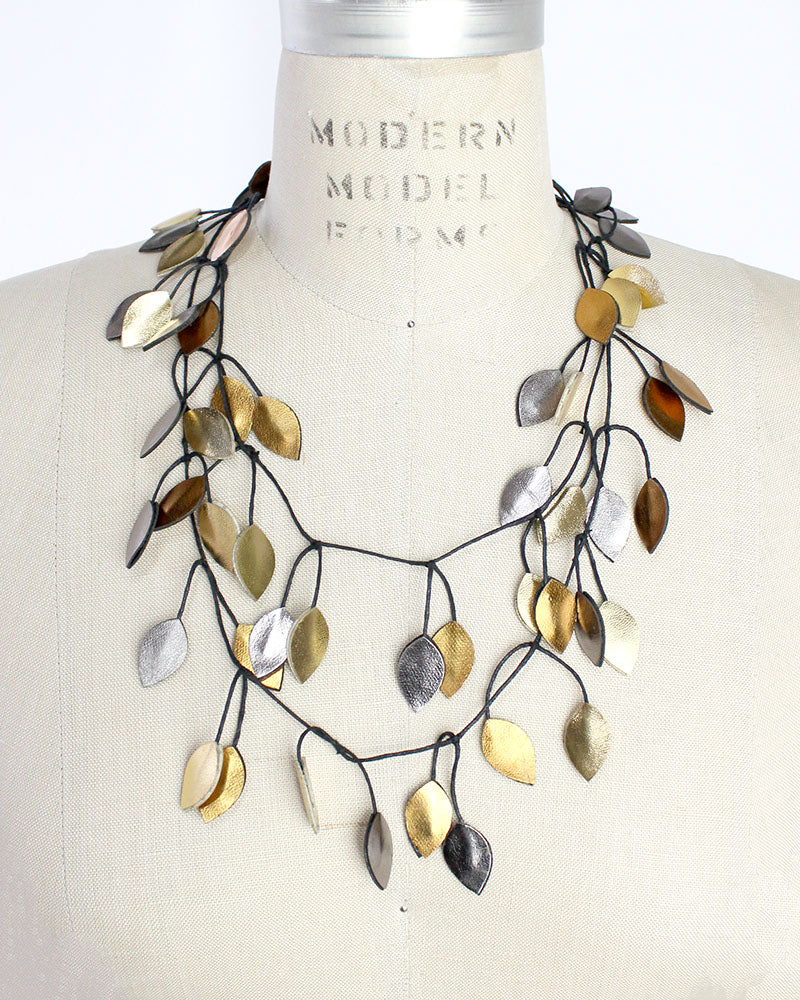 Vine Recycled Textile Wrap Necklace