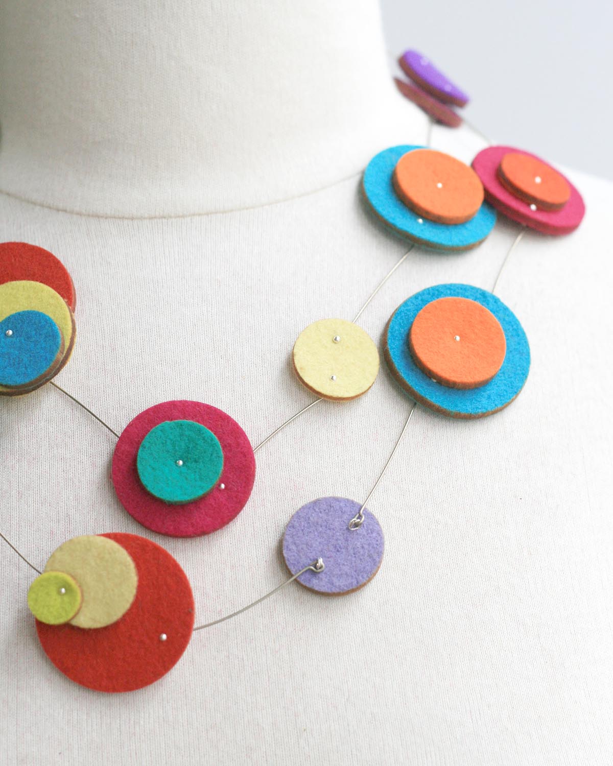 Dottie Recycled Textile Necklace