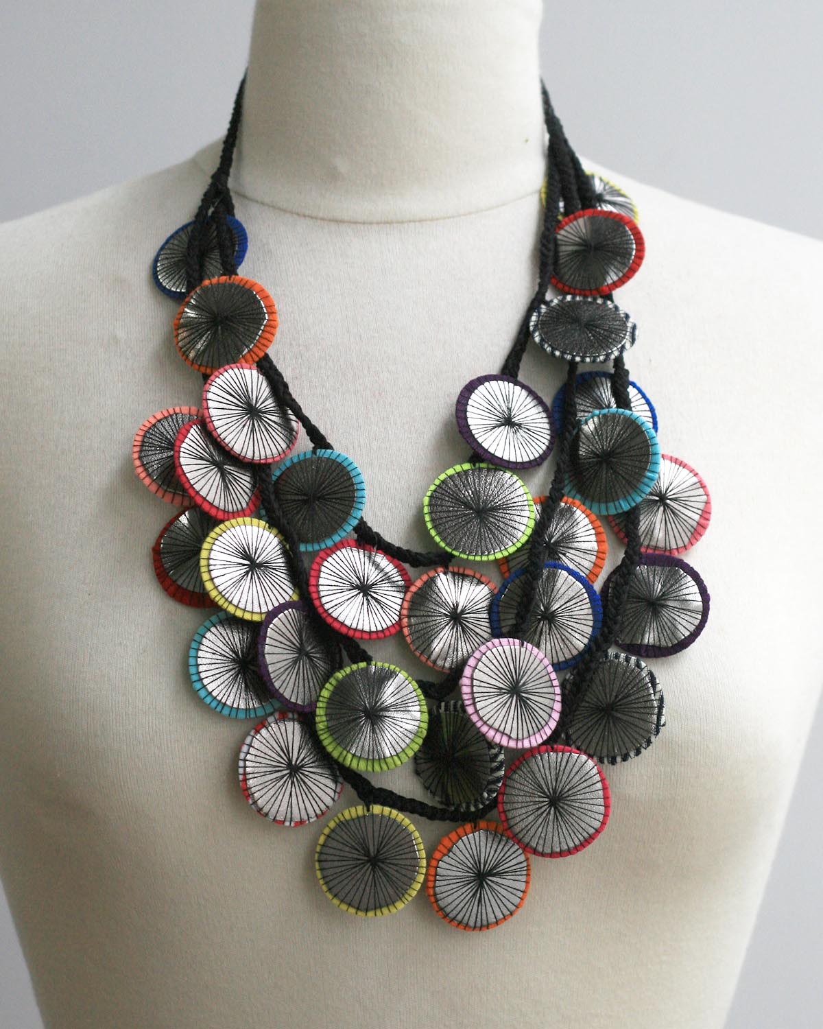 Parasols Recycled Textile Necklace