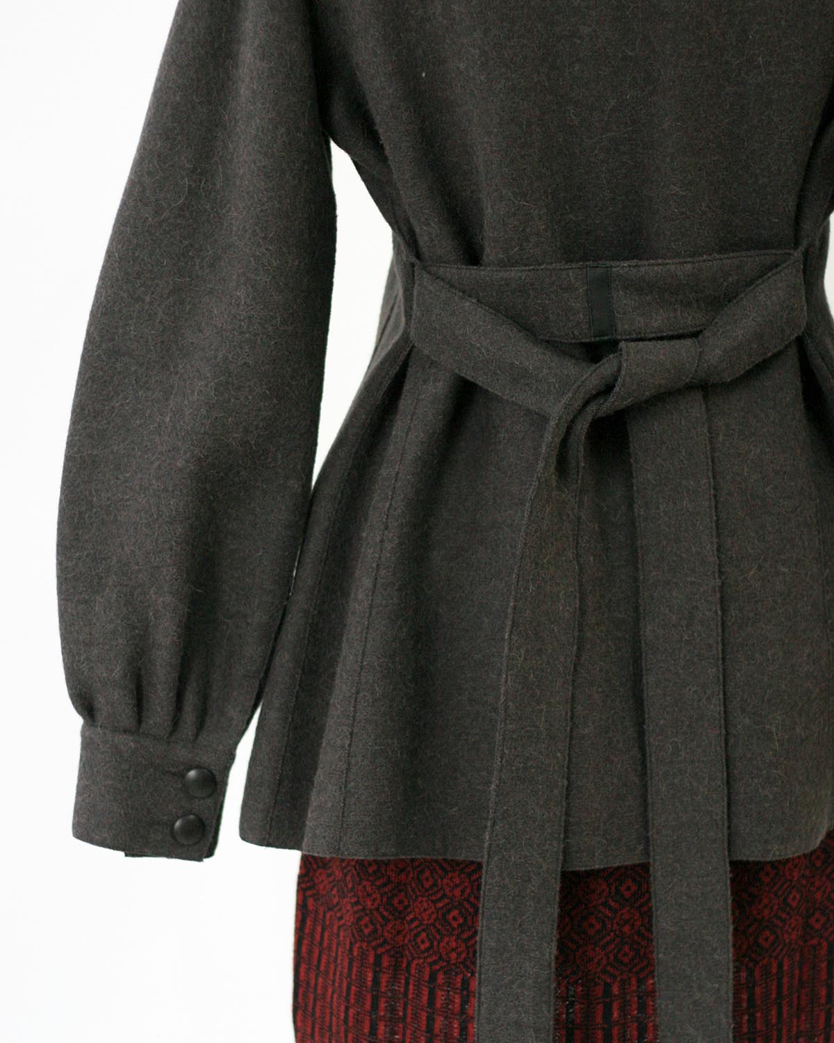 Eva Felted Alpaca Belted Jacket with Leather Detail