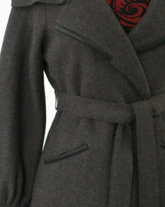 Eva Felted Alpaca Belted Jacket with Leather Detail