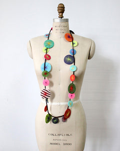 Platillos Recycled Textile Wrap Necklace