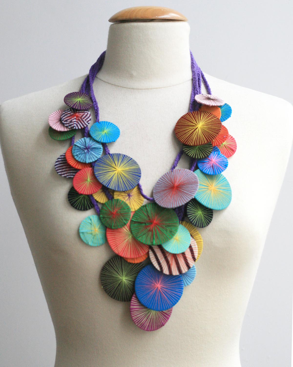 Platillos Recycled Textile Necklace